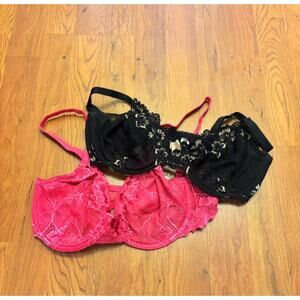 Apt 9 Lot of 2 Bralettes Lace Sexy Black & Pink Size 36C